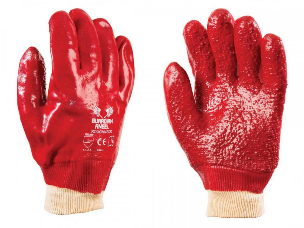 GUARDIAN ANGEL ROUGHNECK - RED PVC COATED GLOVES